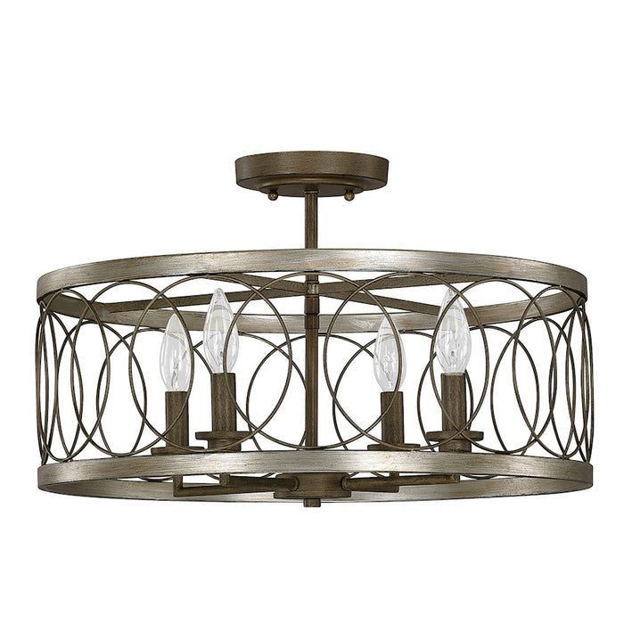Austin Allen & Co. Madeline 4-Light Semi-Flush, Brushed Silver/Bronze