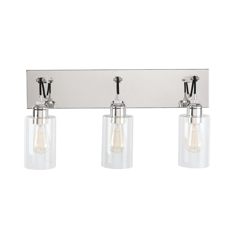 Austin Allen & Co. Prospero 3-Light Vanity, Polished Nickel