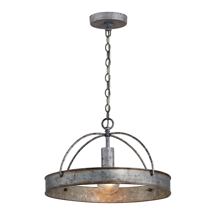 Austin Allen & Co. Alvin 1-Light 17" Pendant, Antique Galvanized
