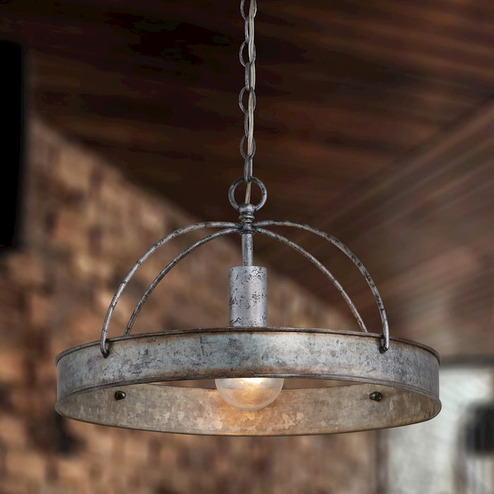 Austin Allen & Co. Alvin 1-Light 17" Pendant, Antique Galvanized