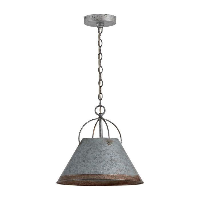 Austin Allen & Co. Alvin 1-Light 13" Pendant, Antique Galvanized