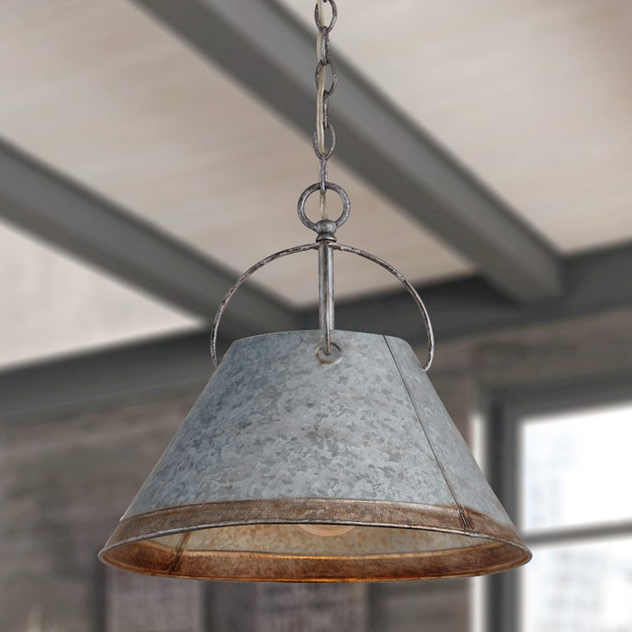 Austin Allen & Co. Alvin 1-Light 13" Pendant, Antique Galvanized