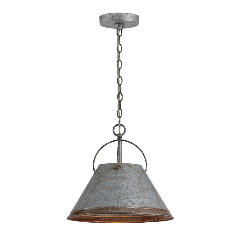 Austin Allen & Co. Alvin 1-Light 13" Pendant, Antique Galvanized