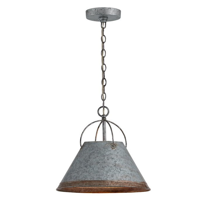 Austin Allen & Co. Alvin 1-Light 13" Pendant, Antique Galvanized