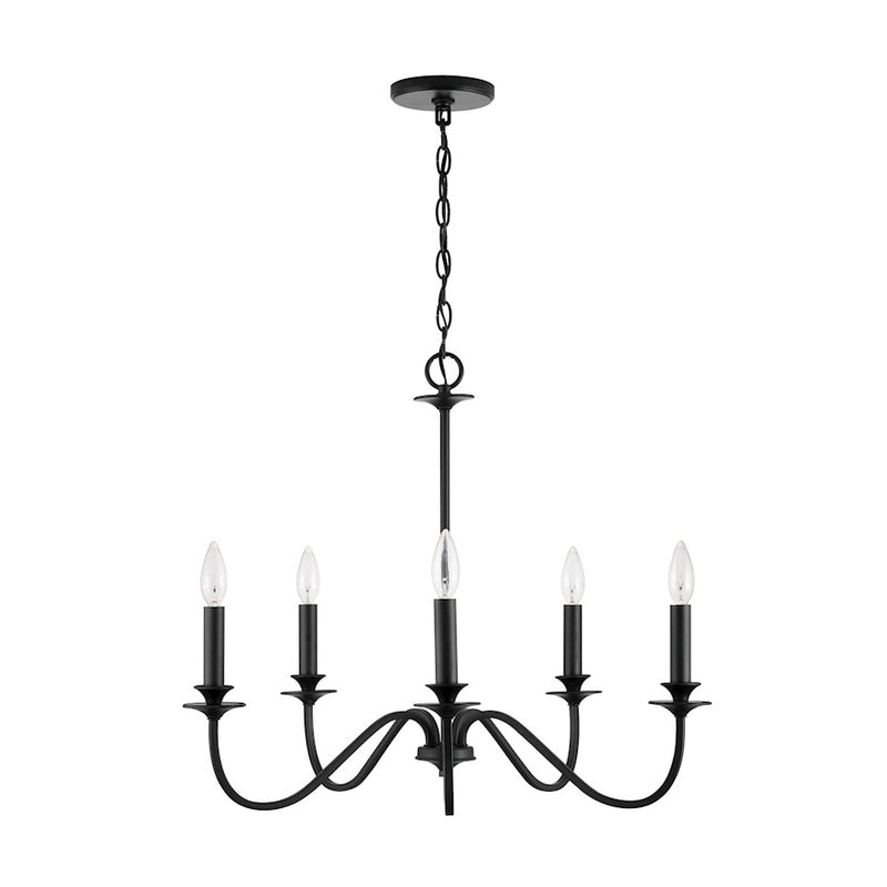 Austin Allen & Co. 5-Light Candelabra Chandelier, Matte Black