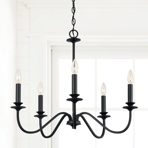 Austin Allen & Co. 5-Light Candelabra Chandelier, Matte Black
