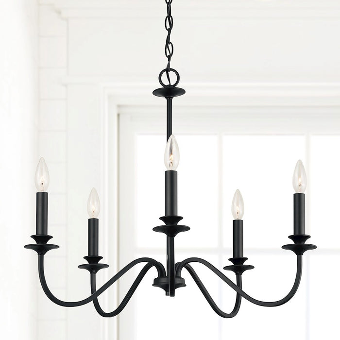 Austin Allen & Co. 5-Light Candelabra Chandelier, Matte Black