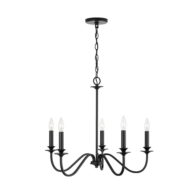 Austin Allen & Co. 5-Light Candelabra Chandelier, Matte Black
