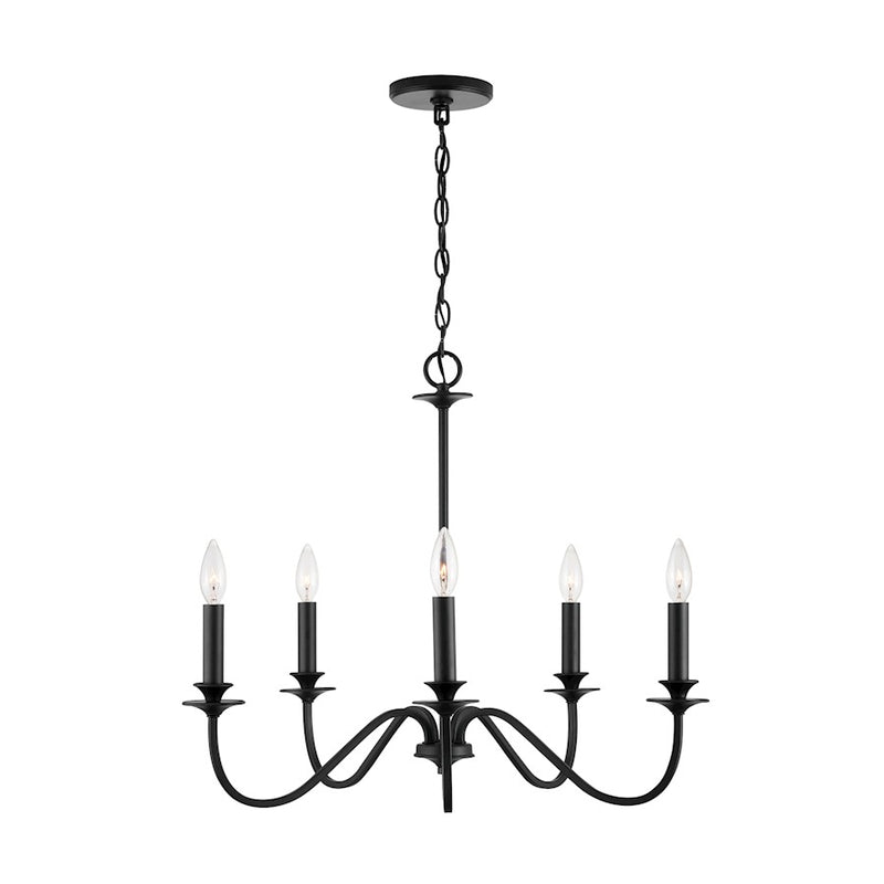 Austin Allen & Co. 5-Light Candelabra Chandelier, Matte Black