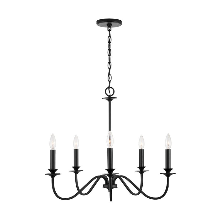Austin Allen & Co. 5-Light Candelabra Chandelier, Matte Black