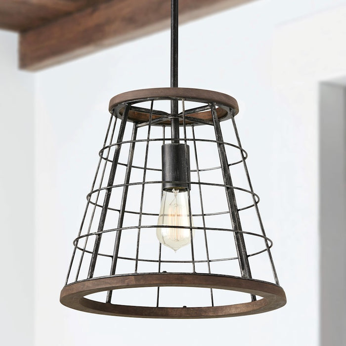 Austin Allen & Co. 1-Light Pendant, Zinc/Wood