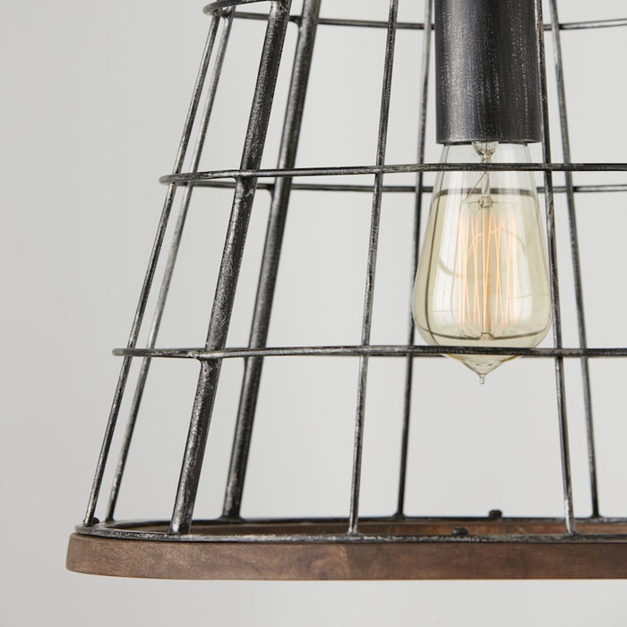 Austin Allen & Co. 1-Light Pendant, Zinc/Wood