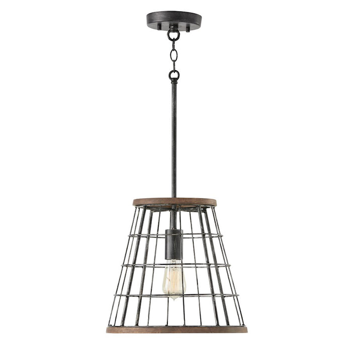 Austin Allen & Co. 1-Light Pendant, Zinc/Wood