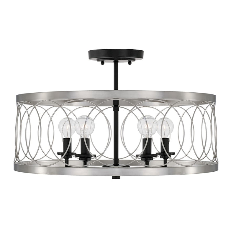 Austin Allen & Co. Madeline 4-Light Semi-Flush, Black Tie