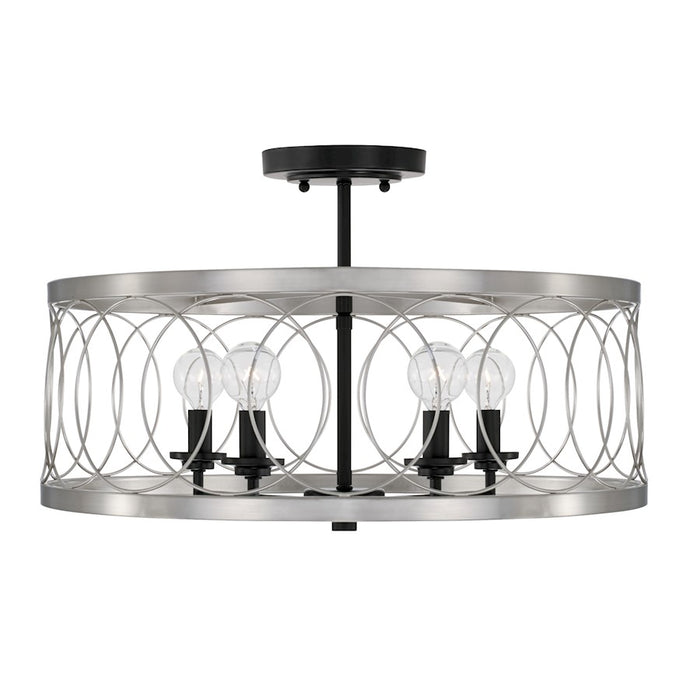 Austin Allen & Co. Madeline 4-Light Semi-Flush, Black Tie