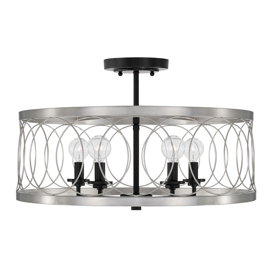 Austin Allen & Co. Madeline 4-Light Semi-Flush, Black Tie