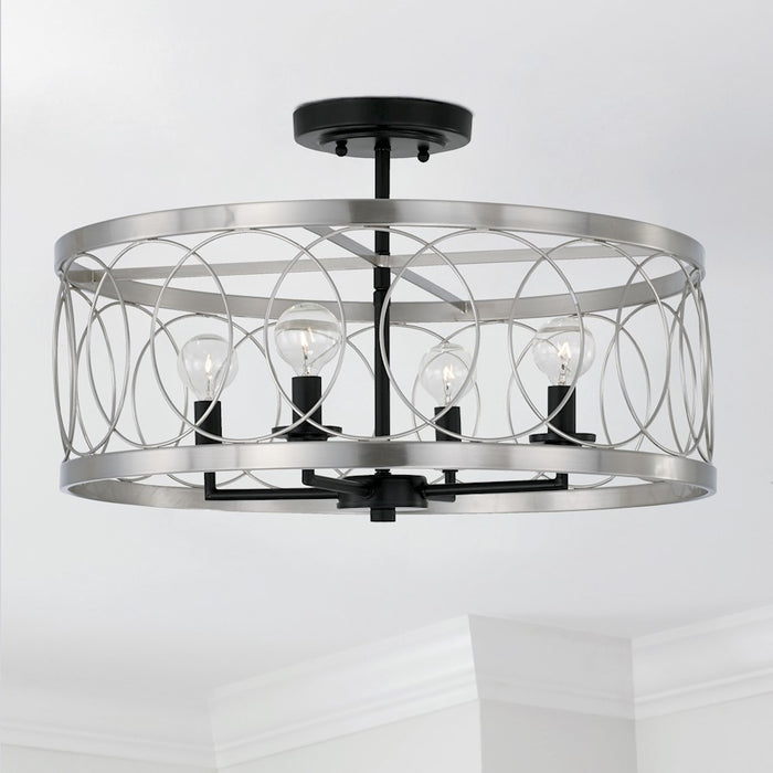 Austin Allen & Co. Madeline 4-Light Semi-Flush, Black Tie