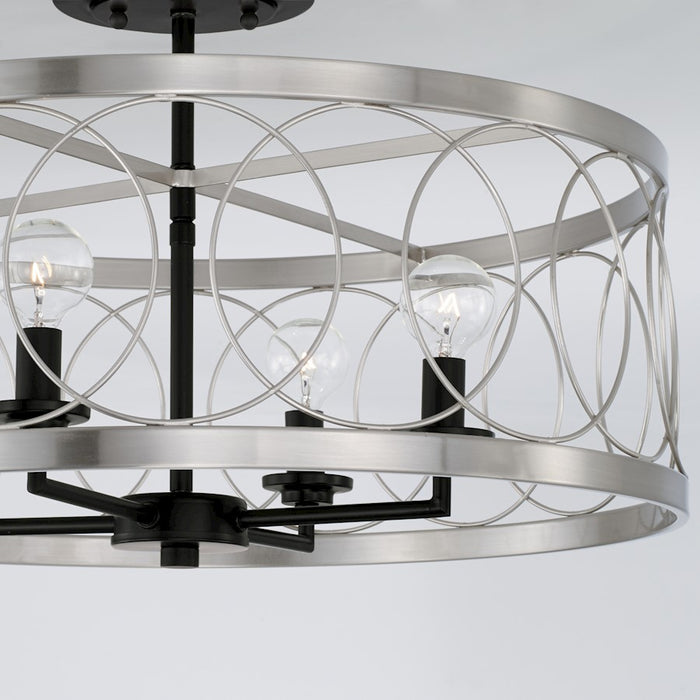 Austin Allen & Co. Madeline 4-Light Semi-Flush, Black Tie
