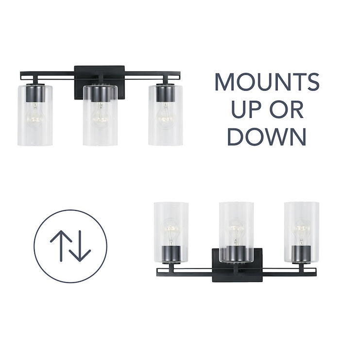 Austin Allen & Co. 3-Light 18" Vanity, Matte Black