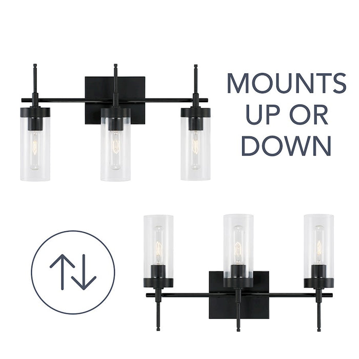 Austin Allen & Co. 3-Light 19" Vanity, Matte Black