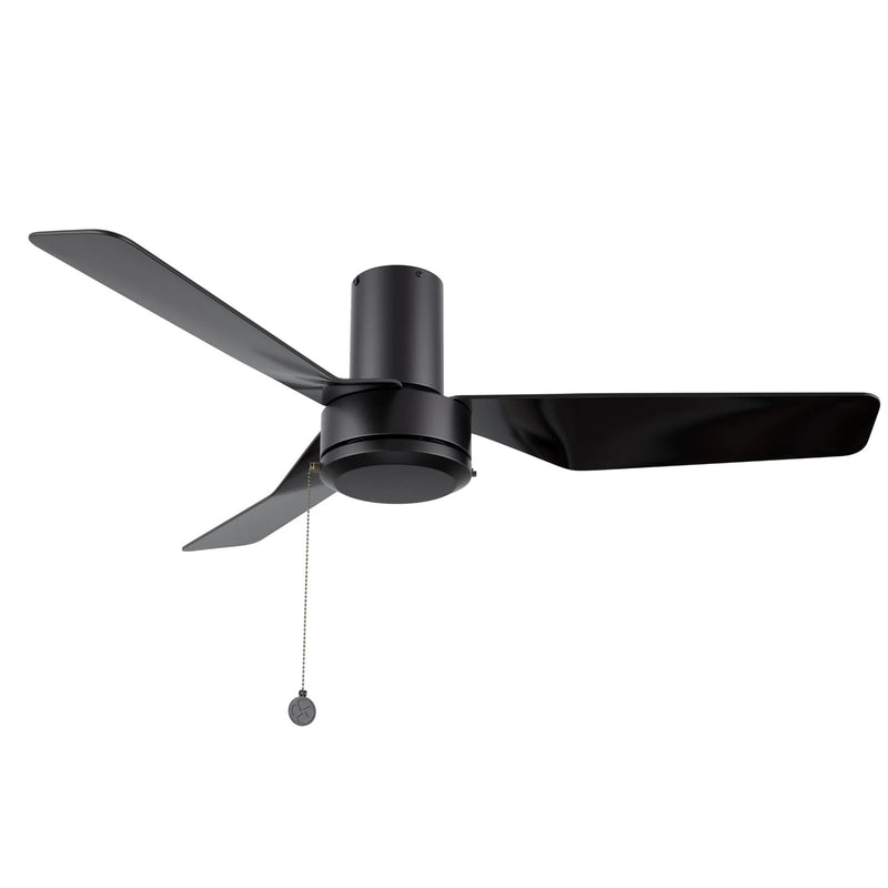 Carro Formosa 44in 3-Blade Flush Ceiling Fan | Modern Black ABS Blades | Indoor Living Room & Bedroom | 44 x 44 x 11.8 in | Model CFP443N2-N10-B2-1-FM