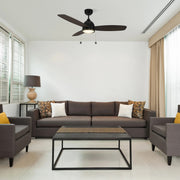 Carro Greenwood 48in 3-Blade Ceiling Fan | Modern Black Plywood Blades with Integrated LED | Indoor Living Room & Bedroom | 48 x | Model CFP483Q5-L11-BG-1
