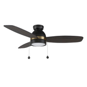 Carro Greenwood 48in 3-Blade Flush Ceiling Fan | Black Gold Barnwood Plywood Blades with Integrated LED | Indoor Living Room | Model CFP483Q5-L11-BG-1-FMA