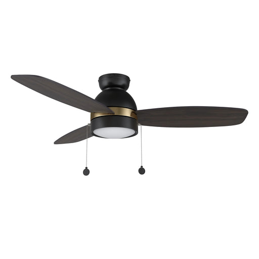Carro Greenwood 48in 3-Blade Flush Ceiling Fan | Black Gold Barnwood Plywood Blades with Integrated LED | Indoor Living Room | Model CFP483Q5-L11-BG-1-FMA