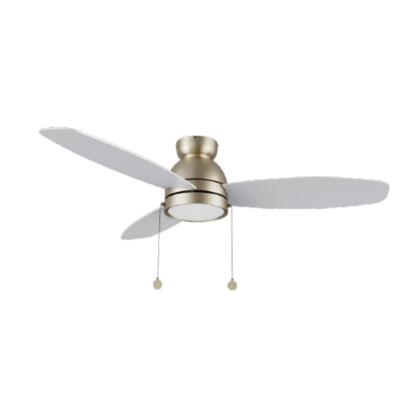 Carro Greenwood 48in 3-Blade Flush Mount Ceiling Fan | Brushed Nickel Plywood | Living Room & Large Bedroom | 48 x 48 x 11.2 | Model CFP483Q5-L11-SJ-1-FM