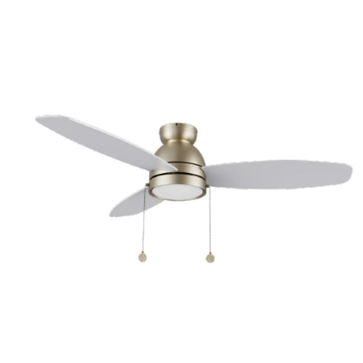 Carro Greenwood 48in 3-Blade Flush Mount Ceiling Fan | Brushed Nickel Plywood | Living Room & Large Bedroom | 48 x 48 x 11.2 | Model CFP483Q5-L11-SJ-1-FM
