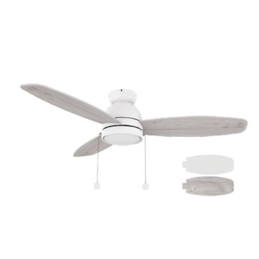 Carro Greenwood 48in 3-Blade Flush Mount Ceiling Fan | White Plywood | Living Room & Large Bedroom | 48 x 48 x 11.2 in, 3500K | Model CFP483Q5-L11-WP-1-FM