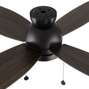 Carro Greenwood 48in 4-Blade Flush Mount Ceiling Fan | Modern Black Finish and Plywood Blades | Living Room & Bedroom | 48 x | Model CFP484Q5-L11-BG-1-FM