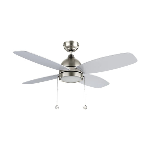 Carro Greenwood 48in 4-Blade Ceiling Fan | Modern Brushed Nickel Finish and Plywood Blades | Living Room & Great Room | 48 x 48 | Model CFP484Q5-L11-SJ-1