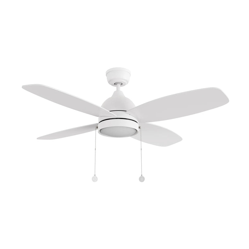 Carro Greenwood 48in 4-Blade Ceiling Fan | White Whitewashed Plywood Blades | Living Room & Bedroom | 48 x 48 x 15.6 in, 3500K | Model CFP484Q5-L11-WP-1