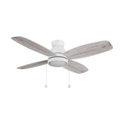 Carro Greenwood 48in 4-Blade Flush Mount Ceiling Fan | White Plywood Blades | Living Room & Bedroom | 48 x 48 x 11.2 in | Model CFP484Q5-L11-WP-1-FM