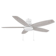 Carro Greenwood 48in 5-Blade Flush Mount Ceiling Fan | White Plywood Blades and Integrated 3500K LED | Indoor Living Room & | Model CFP485Q5-L11-WP-1-FM