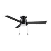 Carro Ascott 52in 3-Blade Flush Mount Ceiling Fan | Black Plywood Blades and Integrated LED | Low Ceiling Rooms | 52 x 52 x | Model CFP523E5-L12-B2-1-FM