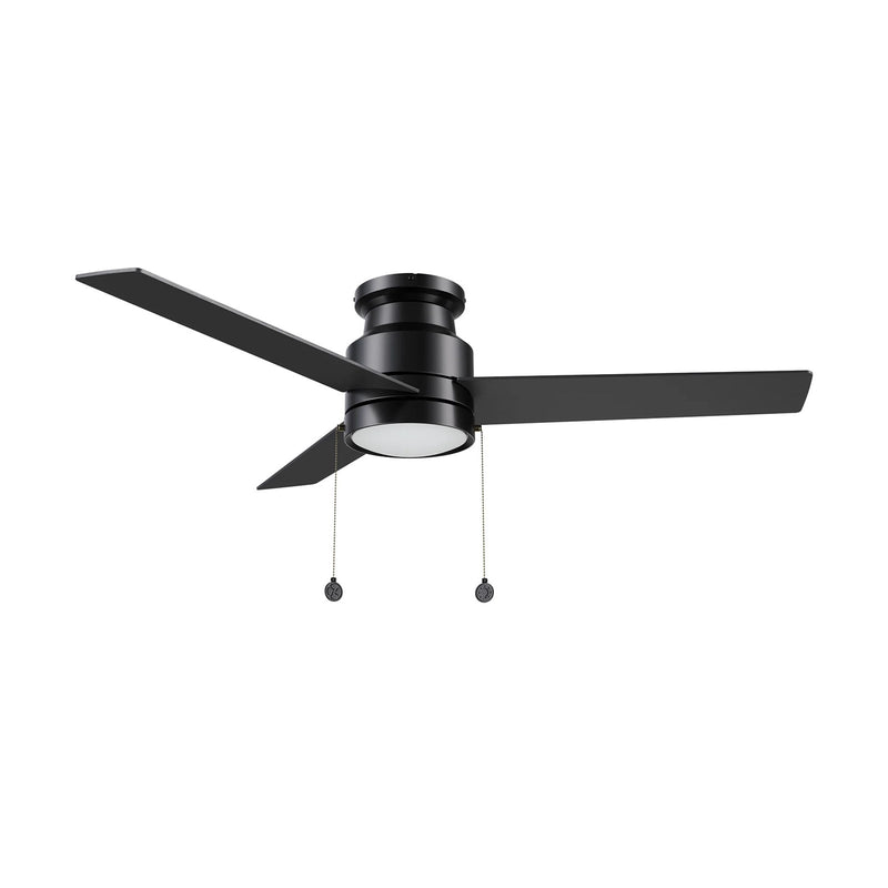 Carro Ascott 52in 3-Blade Flush Mount Ceiling Fan | Black Plywood Blades and Integrated LED | Low Ceiling Rooms | 52 x 52 x | Model CFP523E5-L12-B2-1-FM