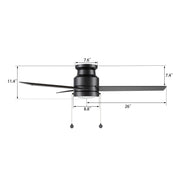 Carro Ascott 52in 3-Blade Flush Mount Ceiling Fan | Black Plywood Blades and Integrated LED | Low Ceiling Rooms | 52 x 52 x | Model CFP523E5-L12-B2-1-FM