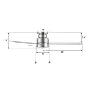 Carro Ascott 52in 3-Blade Flush Mount Ceiling Fan | Brushed Nickel Plywood Blades and Integrated LED | Low Ceiling Rooms | 52 | Model CFP523E5-L12-SJ-1-FM