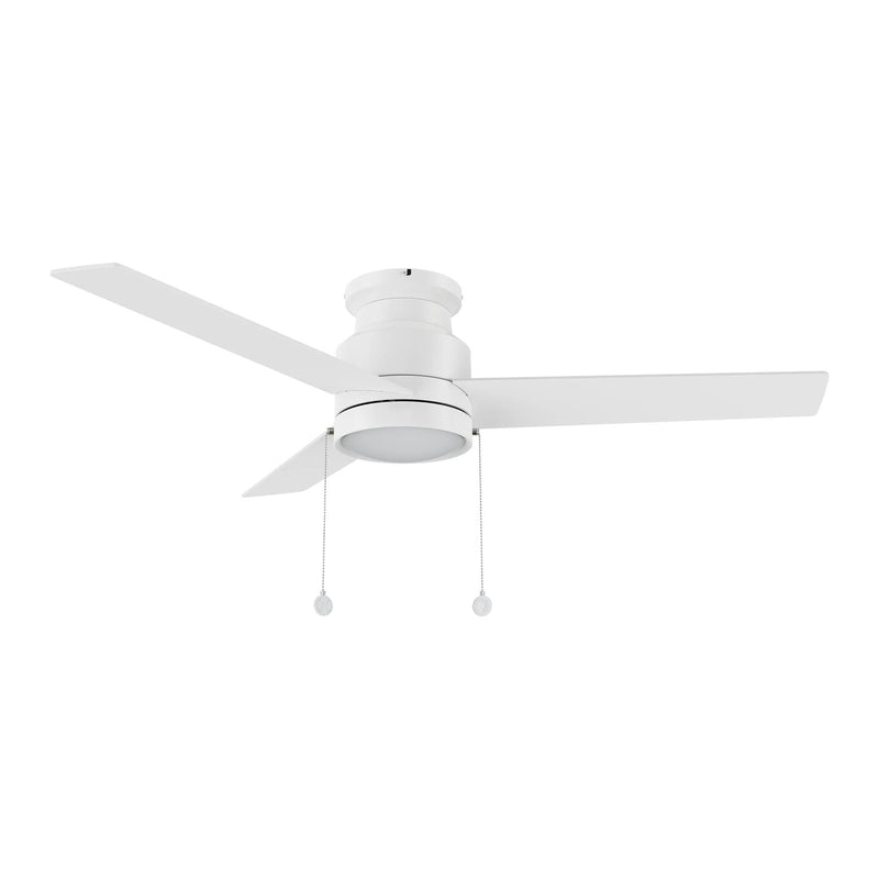 Carro Ascott 52in 3-Blade Flush Mount Ceiling Fan | White Plywood Blades and Integrated LED | Living Room & Bedroom | 52 x 52 | Model CFP523E5-L12-W1-1-FM