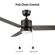 Carro Apex 52in 3-Blade Ceiling Fan | Black Walnut Plywood Blades and Integrated LED | Living Room & Bedroom | 52 x 52 x 14 in | Model CFP523E5-L21-B5-1