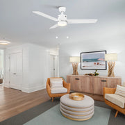 Carro Apex 52in 3-Blade Ceiling Fan | White Plywood Blades with Integrated LED | Living Room & Bedroom | 52 x 52 x 14.2 in | Model CFP523E5-L21-W1-1