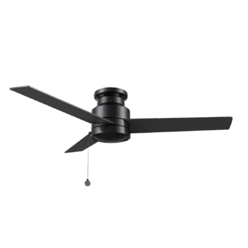 Carro Ascott 52in 3-Blade Flush Mount Ceiling Fan | Black Plywood Blades with Pull Chain | Low Ceilings & Bedrooms | 52 x 52 | Model CFP523E5-N10-B2-1-FM