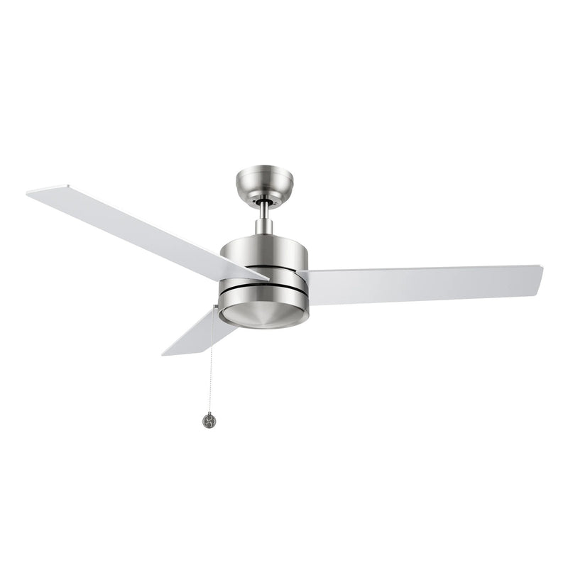 Carro Ascott 52in 3-Blade Ceiling Fan | Brushed Nickel Plywood Blades with Pull Chain | Living Room & Bedroom | 52 x 52 x 15.1 in | Model CFP523E5-N10-SJ-1