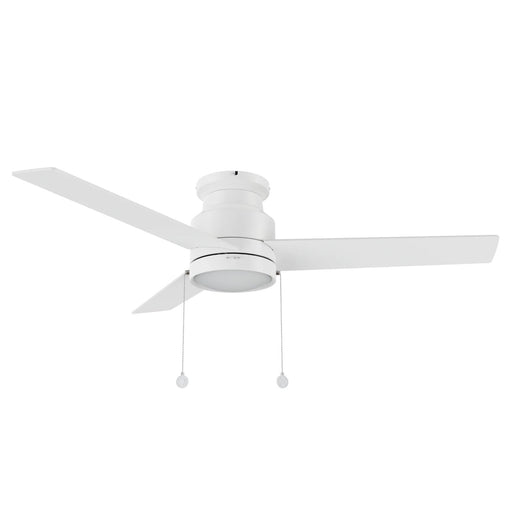 Carro Ascott 52in Flush Mount Ceiling Fan | White and Plywood Blades | Indoor Living Room & Bedroom | 52 x 52 x 11 in | Model CFP523E5-N10-W1-1-FM