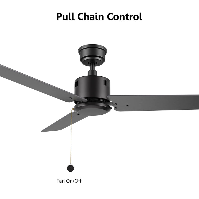 Carro Apex 52in Ceiling Fan | Black and Plywood Blades | Indoor Living Room & Bedroom | 52 x 52 x 12.7 in | Model CFP523E5-N20-B2-1