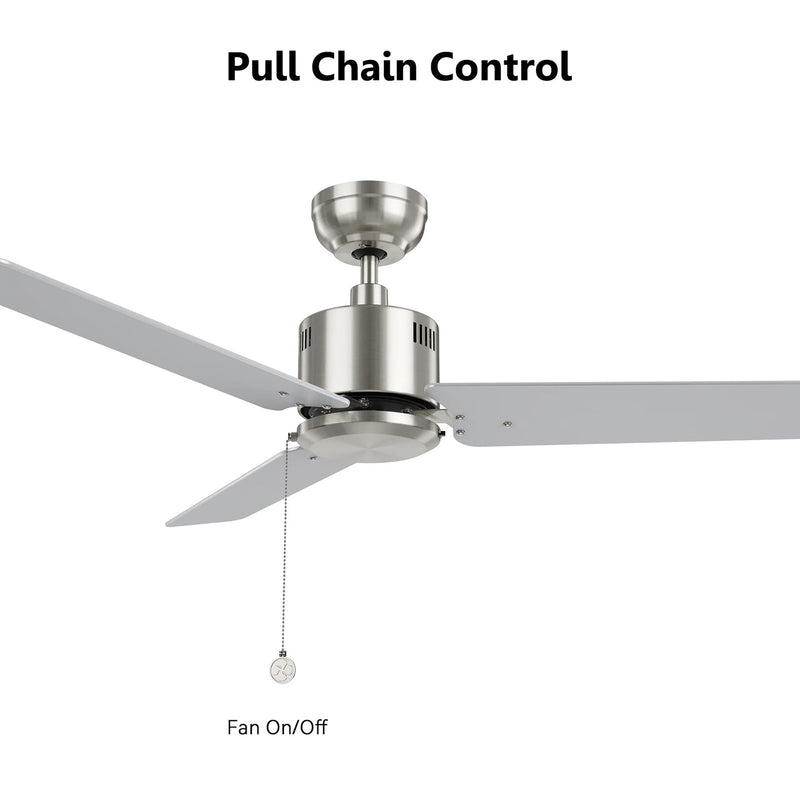 Carro Apex 52in Ceiling Fan | Brushed Nickel and Plywood Blades | Indoor Living Room & Bedroom | 52 x 52 x 12.7 in | Model CFP523E5-N20-SJ-1