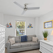 Carro Apex 52in Ceiling Fan | Brushed Nickel and Plywood Blades | Indoor Living Room & Bedroom | 52 x 52 x 12.7 in | Model CFP523E5-N20-SJ-1