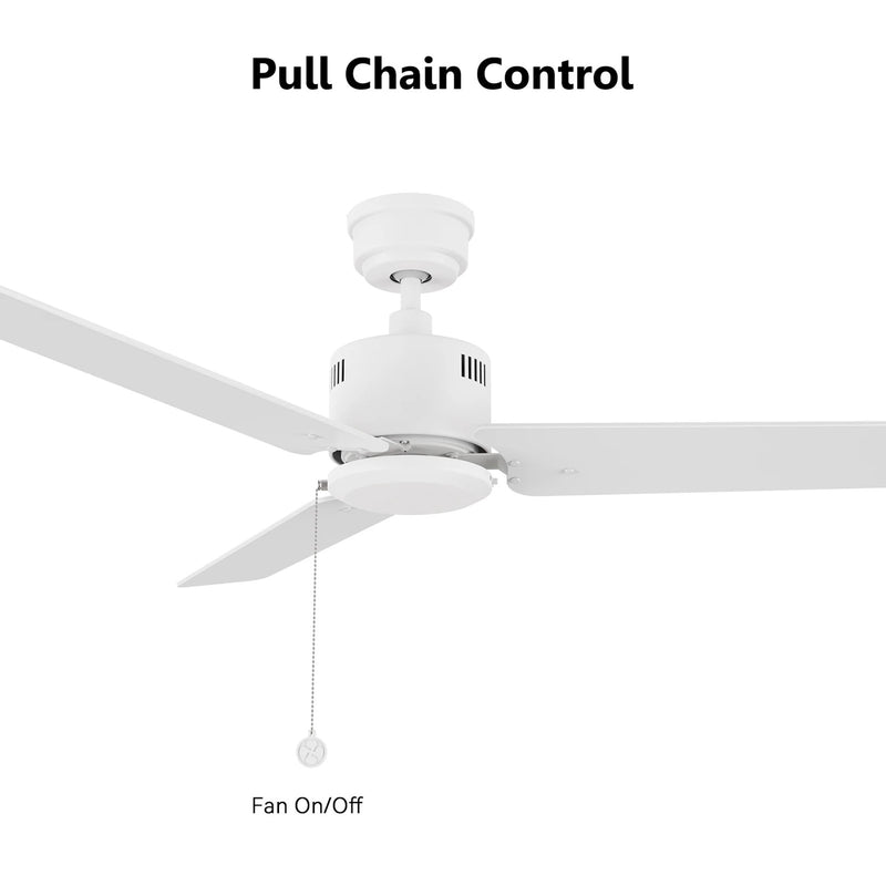 Carro Apex 52in 3-Blade Ceiling Fan | White Plywood Blades and White Finish | Living Room & Bedroom | 12.7 x 52 x 52 in | Model CFP523E5-N20-W1-1